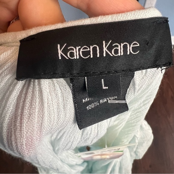 Karen Kane Pale Blue Long Sleeve Blouse - Picture 8 of 9